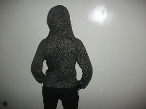 gilet capuche leopard